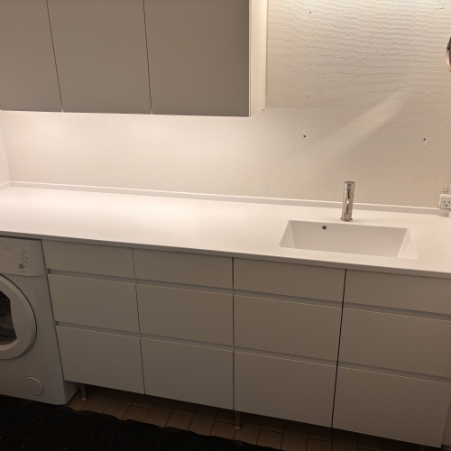 Ny hvid køkkenbordplade